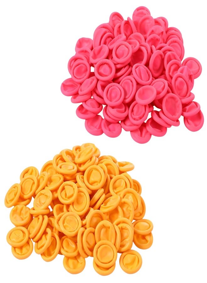 Jxiwfvl 200 PCS Disposable Latex Finger Cots Rubber, Finger Protectors, Latex Anti-Static Fingers Tip Rubber for Protect Keeping Dressing Dry and Clean (Pink, Yellow) - Image 1